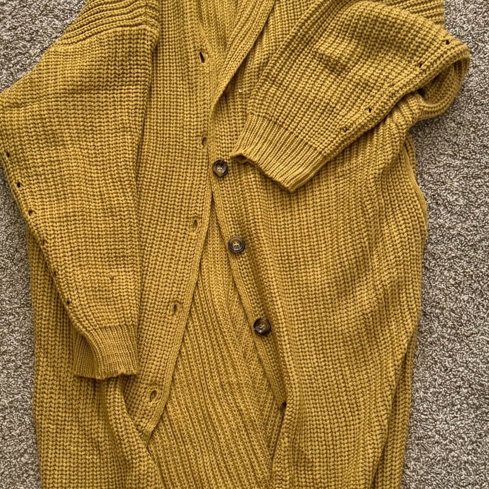 Men's Mustard Sweater Cardigan
